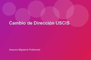 Cambio de Dirección USCIS